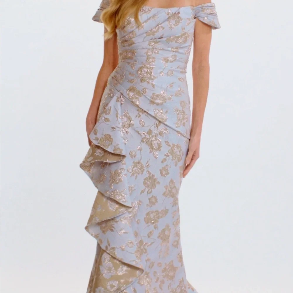 Montage by Mon Cheri M905 Brocade Floral Gown - Picture 4 of 8